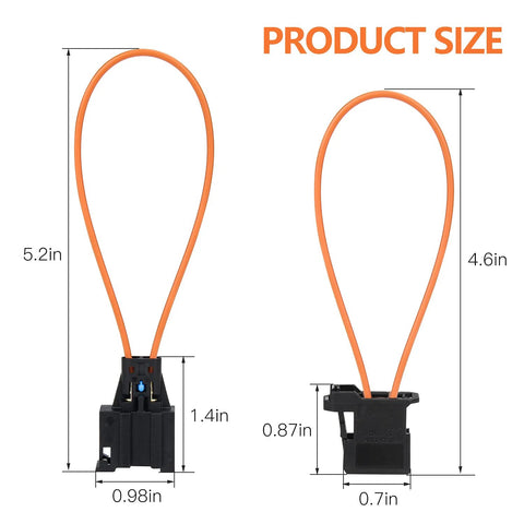 Mellbree 2-pack fiber optic bypass loop adapters with orange fiber loops and black connectors; front and side views.