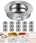 16 Piece Stainless Steel Recessed Round Drawer Pulls Set For Wardrobes And Dressers No Fuss Easy Install Hidden Hardware