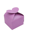 Purple box from Colorful Love Heart Candy Gift Box Set Of 50, perfect for wedding favors, sturdy cardboard, flat foldable design