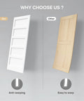 Comparison of Double 24x84 Inch White Sliding Barn Door Slab With 8 Ft Hardware Kit Included, featuring 5-Panel MDF Wood Panel.