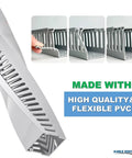Open Slot Cable Raceway Kit 4x4 Inch Wire Duct Set 6.5 Ft Long 8 Pack Gray PVC Cord Hider for under desk cable management