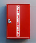 Five Pack Fire Extinguisher Signs 20x2 Inches Self Adhesive Waterproof Vinyl Decals for Cabinets Vehicles Boats Equipment