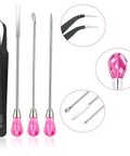Must-Have 11 Pcs Resin Tools Kit With Stirrers Spoons Poke Needles Anti-Static Tweezers And Pipette For Resin Art Jewelry Making Epoxy Casting DIY Crafts Rose Red
