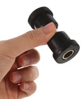 Hand holding Golf Cart Rear Leaf Spring Bushings Kit Upgrade For Beefed Up Suspension With Rubber And Metal Bushings Easy Bolt On Replacement