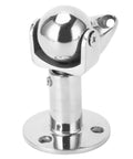 Stainless Steel Marine Magnetic Door Stopper With Self Aligning Rotating Head And Adjustable 3 5 To 4 5 Inch Length close-up view of the polished ball joint
