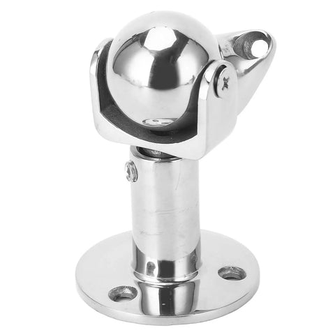 Stainless Steel Marine Magnetic Door Stopper With Self Aligning Rotating Head And Adjustable 3 5 To 4 5 Inch Length close-up view of the polished ball joint