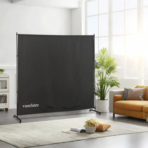 Movable Room Divider With Caster Wheels And Brakes For Easy Moving And Locking In Place 6 Feet By 6 Feet Privacy Screen