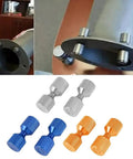 1-1/8 Inch 2-Hole Flange Alignment Pin Set Built From 6061 Aluminum Dowel With Built-In Level For ASME 150lb Pipe Fitting Black Oxide Finish Tool Kit Blue For Quick No Fuss Setup displayed with installation example