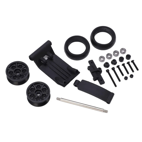 Head Up Wheel Upgrade Kit For 1x10 Off Road RC Cars With Wheelie Bar And Rubber Tire Skins, plastic columns, and steel shaft parts