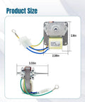 Dimensions of Refrigerator Evaporator Fan Motor Replacement 120V 60Hz 0.13A for reliable cooling shown in detail.