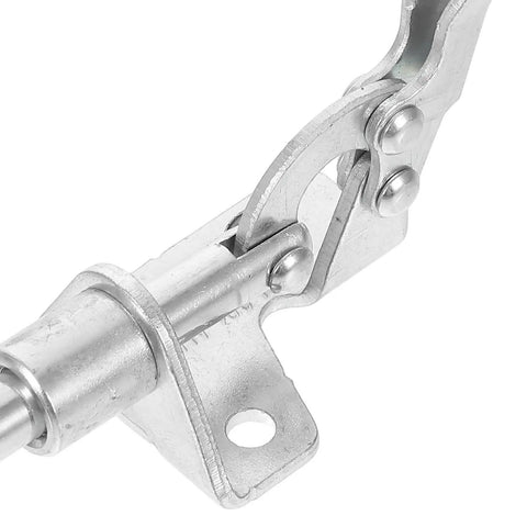 Close-up of metal mechanism in Heavy Duty Quick Toggle Clamps 4 Pack With Nonslip Handles For Woodworking And Carpentry Projects Adjustable
