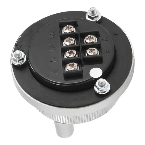 Back view of Hand Wheel Kit for CNC Machines 5V Manual Pulse Generator showing 6 pin connector, 100 pulses per revolution.