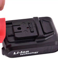 Ready For Any Rig This Badass 18V Cordless Drill And Driver Delivers Killer Torque Through Its Feather Touch Variable Speed Dial And Dependable 3/8 Inch Keyless Chuck Setup Paired With A Glowing Led Work Lamp. Close-up of 18V lithium-ion battery and connector.