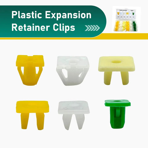 Assorted plastic retainer clips from 120 Piece Nylon Grommet Screw Nuts Kit for Car Body Repair and License Plates, multicolor