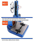 Premium Desktop Manual Arbor Press With Heavy Duty Cast Iron Frame For Precision Stamping Punching And Bearing Installation, showing adjustment screws and stable base.