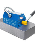 Top Tier N42 Neodymium Magnetic Lifter With Safety Tilt Block For Hoist And Heavy Steel Plates Rated At Six Thousand Six Hundred Pounds on steel.