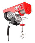 Heavy Duty Electric Hoist With Remote Control And Cable For 200-800kg Garage Lifts, red hoist with steel wire rope and hook.