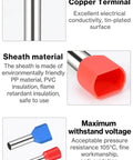 Ultimate Wire End Ferrule Kit 1200pcs For Stripped Wires Insulated Ferrule Crimp Pins showing copper terminal and insulated sheath