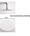 CUTPOIY Luxury Chrome Concealed Shower System - Round Wall-Mounted Rain Shower Set with Brass Mixer overhead view showing 20cm stainless steel shower head.