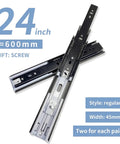 Full Extension Drawer Slides Side Mount 10 To 24 Inch Ball Bearing Metal Black Rails Track Guide Glides Drawer Runners