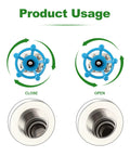Diagram showing open and close positions of Forged 304 Stainless Steel Gate Valve One Half Inch NPT Female With Wheel Handle Full Bore Sluice