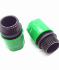 100 Pack 3/4 Inch Garden Drip Irrigation Quick Connect Fittings And Adapters, Male Quick Connects, 16mm Seal Hose Fittings, Hose Splitter Irrigation Fittings For Home Yard Plant Watering, green plastic threaded connectors