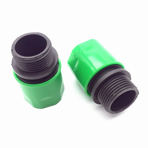 100 Pack 3/4 Inch Garden Drip Irrigation Quick Connect Fittings And Adapters, Male Quick Connects, 16mm Seal Hose Fittings, Hose Splitter Irrigation Fittings For Home Yard Plant Watering, green plastic threaded connectors