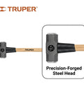 12 Lb Sledge Hammer With 36 Inch American Hickory Handle, Double Faced Forged Steel Head, Heavy Duty Demolition And Construction Tool