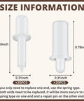 Top Shelf Spring Loaded Shutter Repair Pins Crisp White Long And Short Mix for visual size reference of 1 inch and 0.78 inch models.