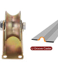 2 Pack U Groove Caster Wheels With Brackets Two Point Two Inch Wheel Diameter Beefy 300kg Capacity Per Wheel For Inverted Track