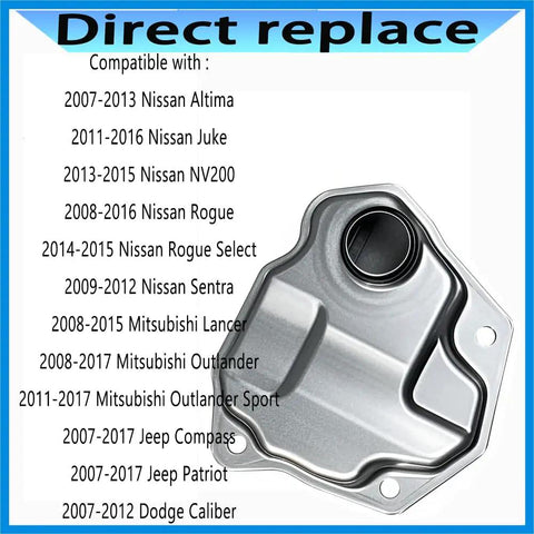 Nissan CVT Transmission Filter And Oil Pan Gasket Kit For Altima Rogue And Sentra 2.0L 2.5L With JF011E RE0F10A RE0F10B