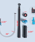 Plug And Play Battery Powered Siphon Pump For Gasoline Diesel And Water Transfer No Sweat Utility Fluid Pump parts displayed with dimensions