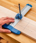 9 Inch Quick Draw Marking Gauge For One Hand Operation With Spring Loaded Pencil Carriage And Dovetail Keyway in use on wood