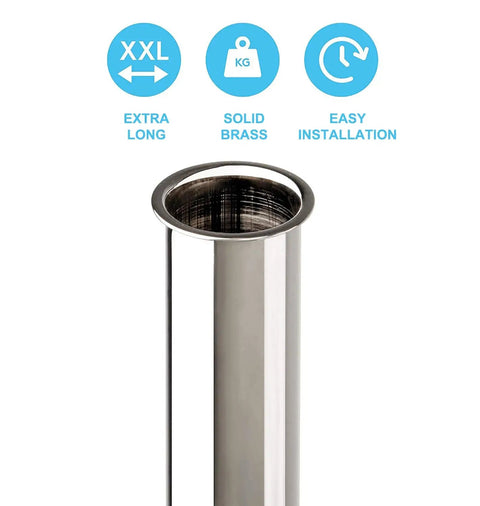 Top Shelf Solid Brass Flanged Sink Tailpiece 1 1/4 Inch Od X 12 Inches Long Tubular Drain Extension Tube For Under Sink Trap Easy Swap Tight Fit Heavy Duty
