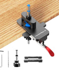 Effortlessly install cabinet hinges with precision using this all metal jig featuring carbide tipped 26mm and 35mm bits.