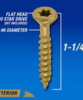 Beefed Up Exterior Wood Screws 8 By 1 And A Quarter Inch Deck Screws For Outdoor Projects Bronze Finish With Self Starting Tip
