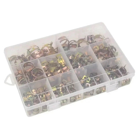 Premium 165 Piece Stepless Spring Hose Clamp Kit Ranging From 6Mm To 22Mm For Fuel Water Lines Air Tube Hoses Ultimate Fastener Assortment Set For Any Car Tune Up Or Diy Plumbing Job You Need, plastic organizer box