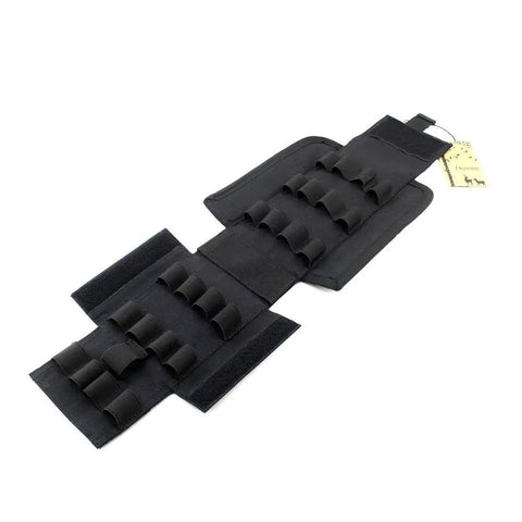 25 Rounds Shotgun Shell Pouch MOLLE Carrier Compact Foldable Ammo Bag For 12G 20G Quick Access Gear Attaches To Backpack Vest Scabbard Black