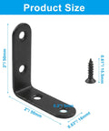 20 Piece 2 Inch L Brackets Stainless Steel Right Angle Corner Braces Built For Shelves Cabinets Chairs And Wood Furniture Black Finish Easy Install With Screws Included with dimensions