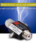 Image of UHF Coaxial Lightning Arrester with Male to Female Connector Surge Protector for Coax Systems 0 to 2500 MHz CA 35RS.