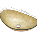 Bathroom Countertop Vessel Sink Bathroom Vessel Sink Counter Basin Ingot Shaped Wash Basin Tempered Glass Art Wash Basin, 54x36x16cm.