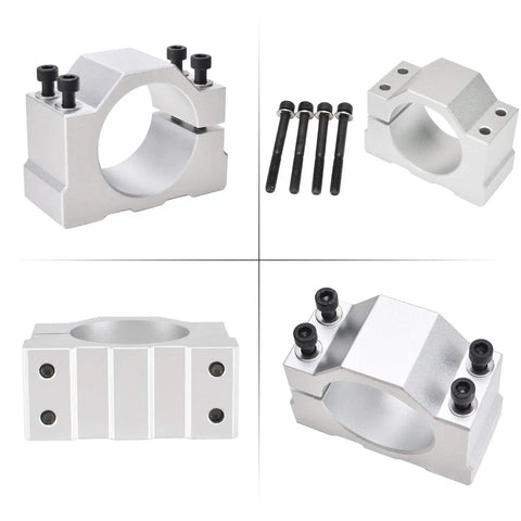 52mm Spindle Clamp Mounting Bracket For CNC Milling Machines And Spindle Motors, Rock Solid Aluminum Clamp, Locking Slot Design