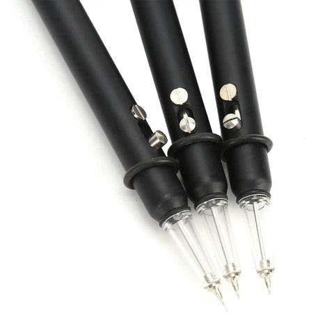 Watch Oiler Pen Set Three Piece With Stand For Watchmakers Automatic Precision Oil Pens close-up of black pen tips