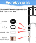 Diagram of upgraded seal kit components for Air Suspension Front Fork For Mountain Bikes With 180mm Travel And Rebound Adjustment.