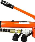 20 Ton Low Profile Hydraulic Cylinder Jack Porta Power Ram With 1.18 Inch Stroke, compact orange-red design for lifting