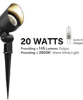 8 Pack Low Voltage 12V Landscape Lights With 20W Halogen Flood Spotlights 145 Lumen Warm White 2800K for gardens