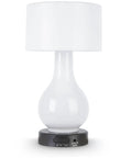 White Six LED Battery Operated Motion Sensing Table Lamp With Dual Zone Lighting For Body, Shade, Or Both, No Adapter