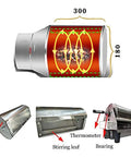 Diagram showing inner workings of Totally Badass Hella Smooth Electric Coffee Roaster Machine With Nonstick Drum And Smart Thermostat.