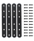 4 Pack Flat Mending Plate For Wood Ulifestar Black Iron Flat Straight Brace Brackets with Mounting Screws