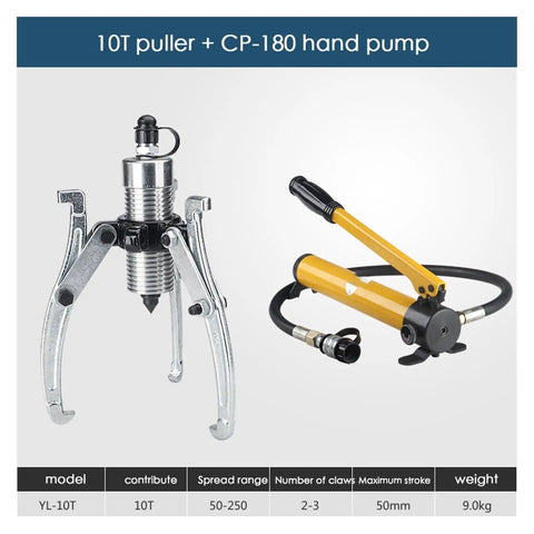 Heavy Duty Split Hydraulic Puller Kit 5T 10T 15T 20T 30T With Two Claw And Three Claw Pullers Bearing Extractor 200mm Cross Pull